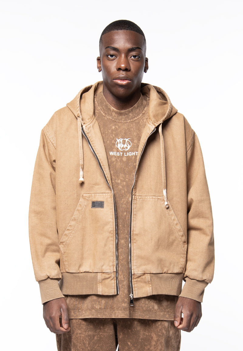 Hoody jacket bull denim full zip