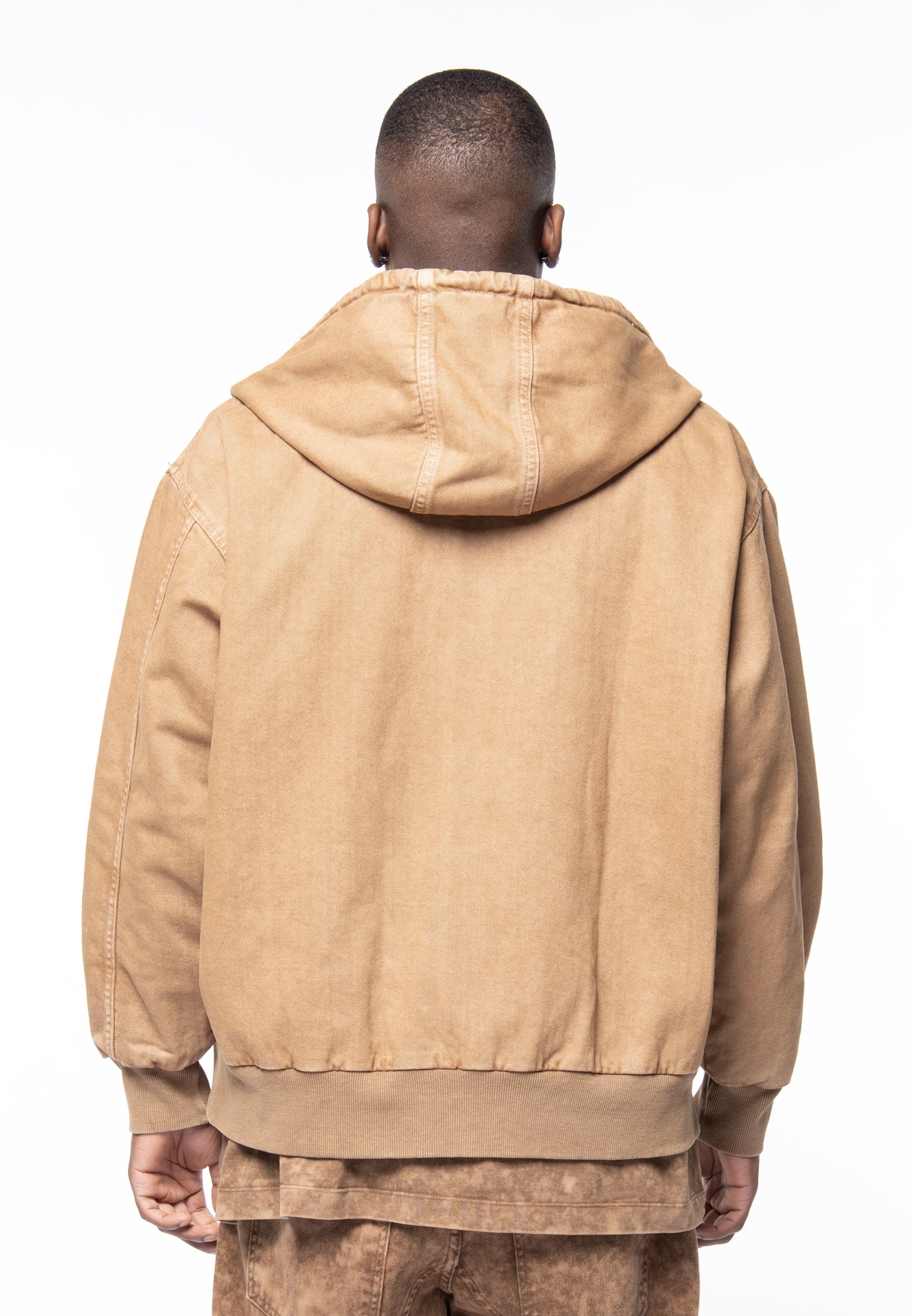Bull washed full zip hoody jacket