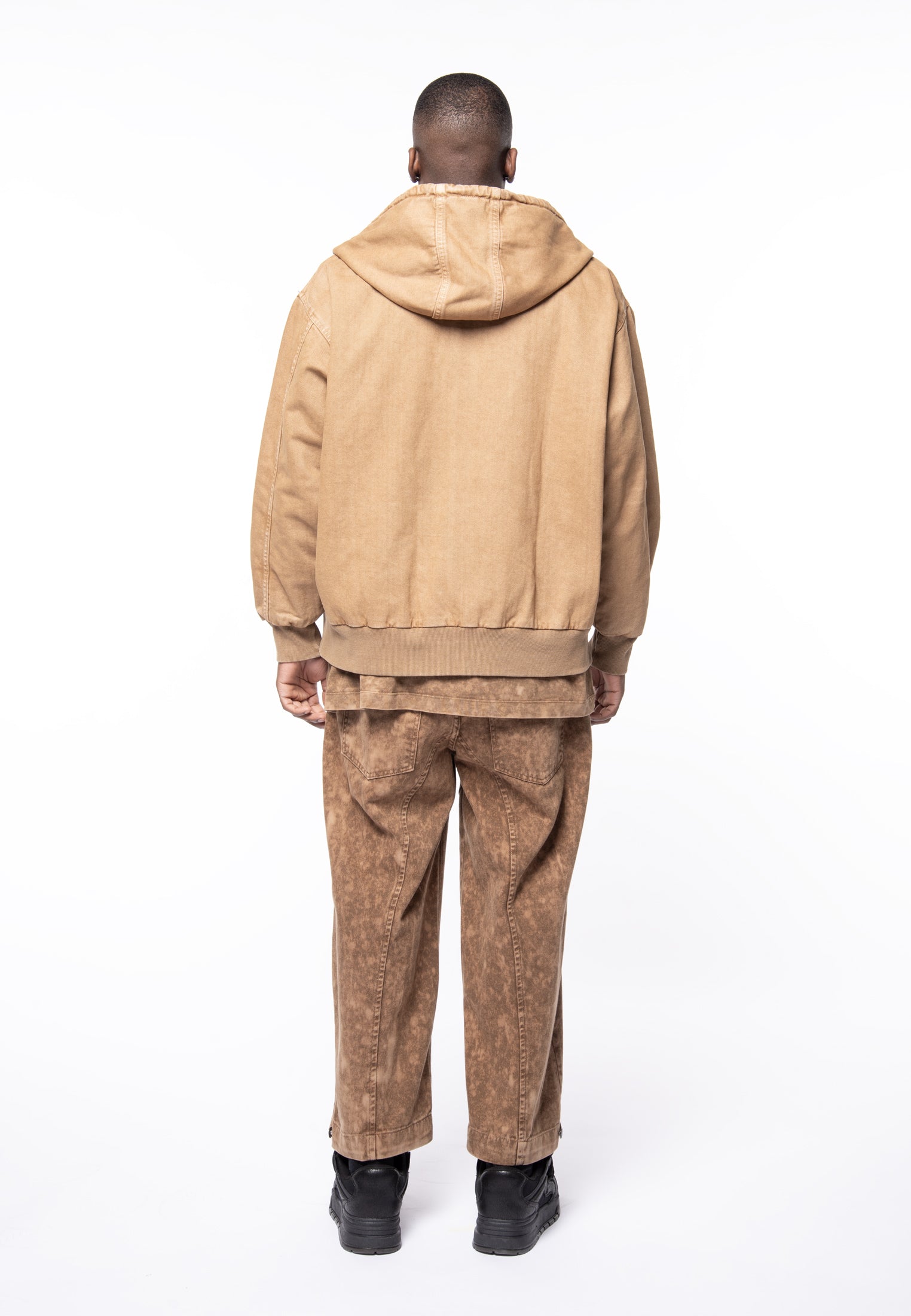 Bull washed full zip hoody jacket