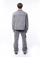 Black washed denim overshirt