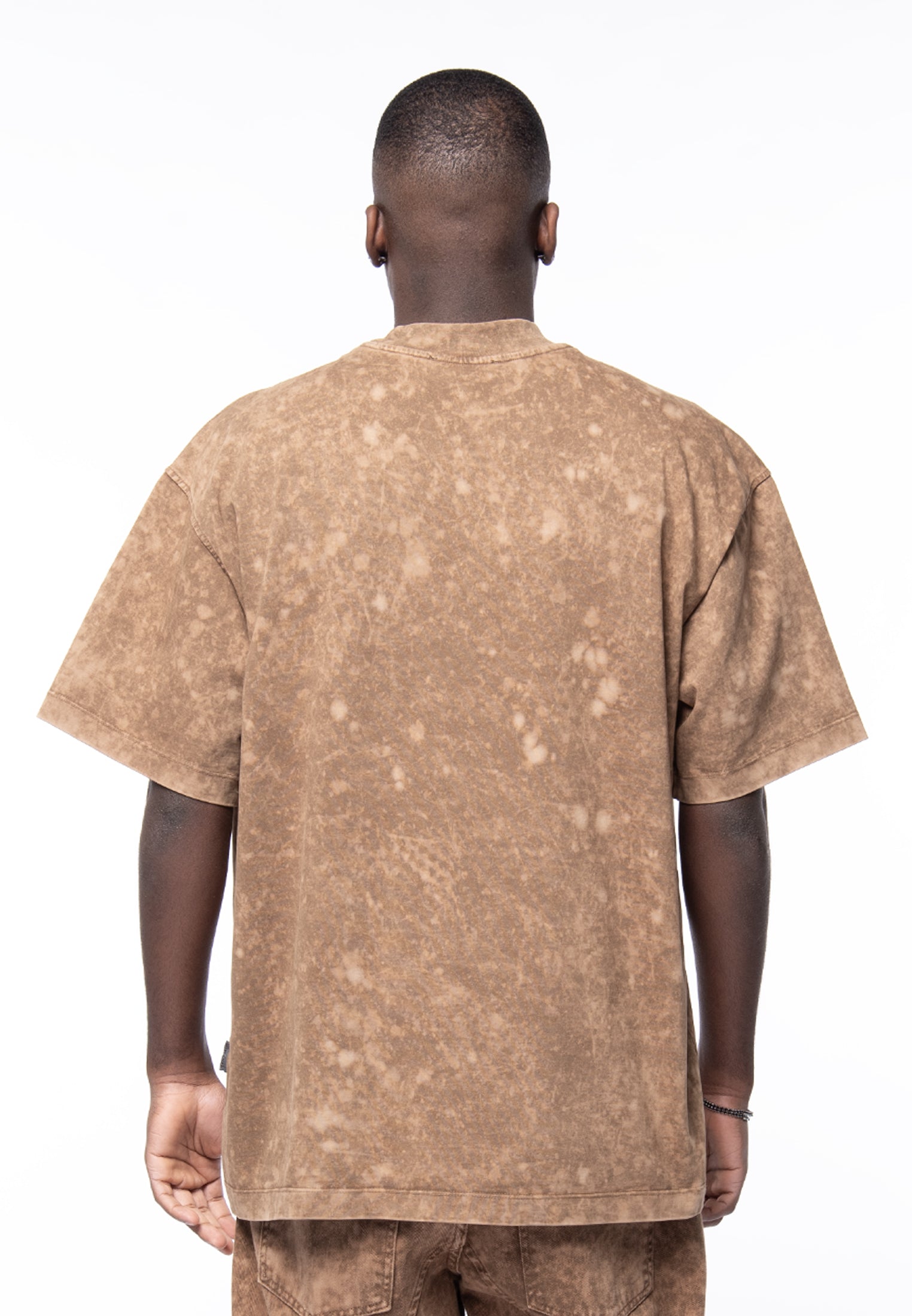 Boxy acid dyed mud logo t-shirt