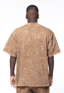 Boxy acid dyed mud logo t-shirt