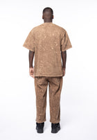 Boxy acid dyed mud logo t-shirt