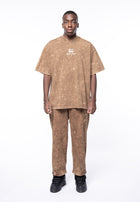 Boxy acid dyed mud logo t-shirt