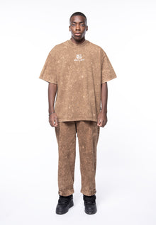 Boxy acid dyed mud logo t-shirt