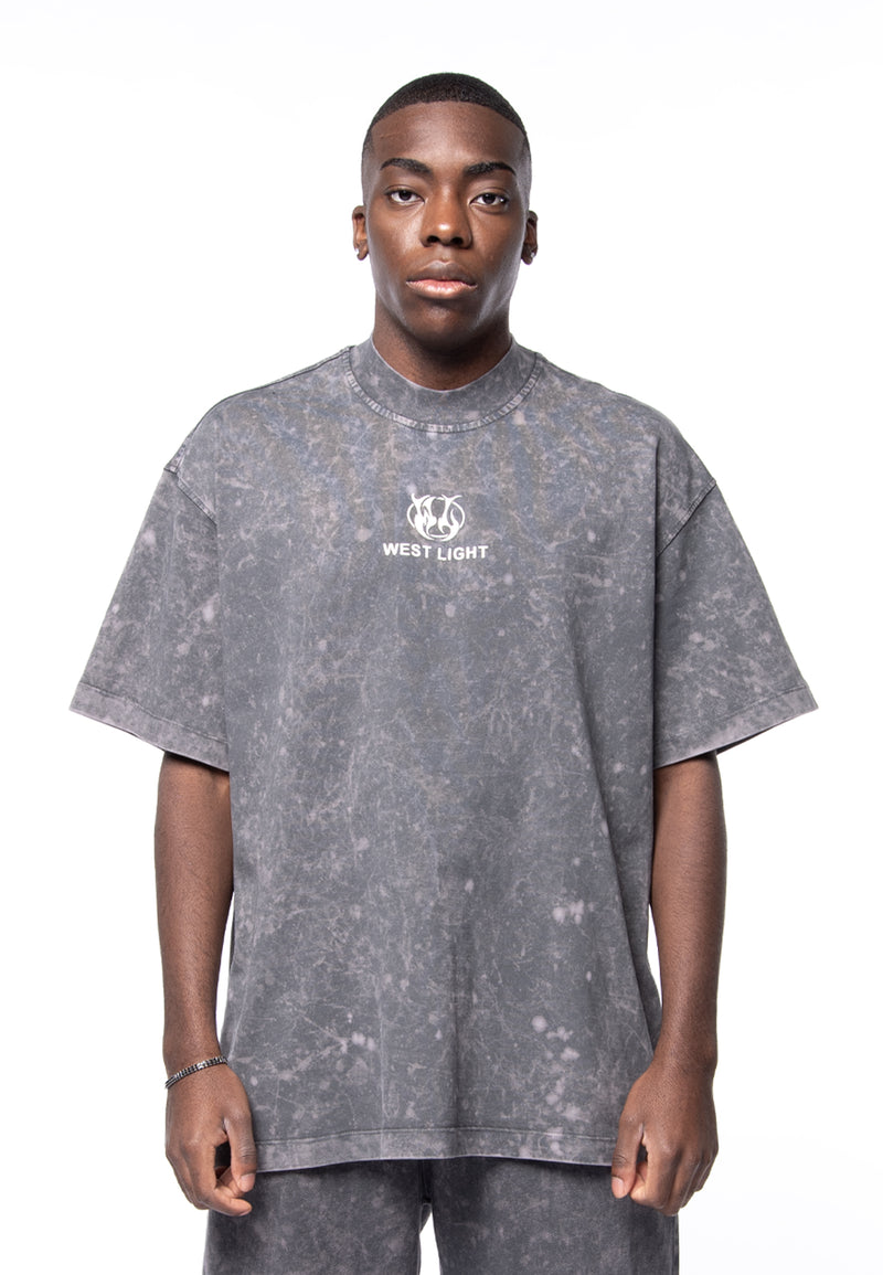 T-shirt boxy logo acyd dyed gray