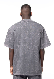 Acid dyed gray boxy logo t-shirt