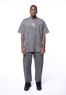 Acid dyed gray boxy logo t-shirt