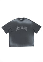 Boxy black spray T-shirt and rhinestone logo