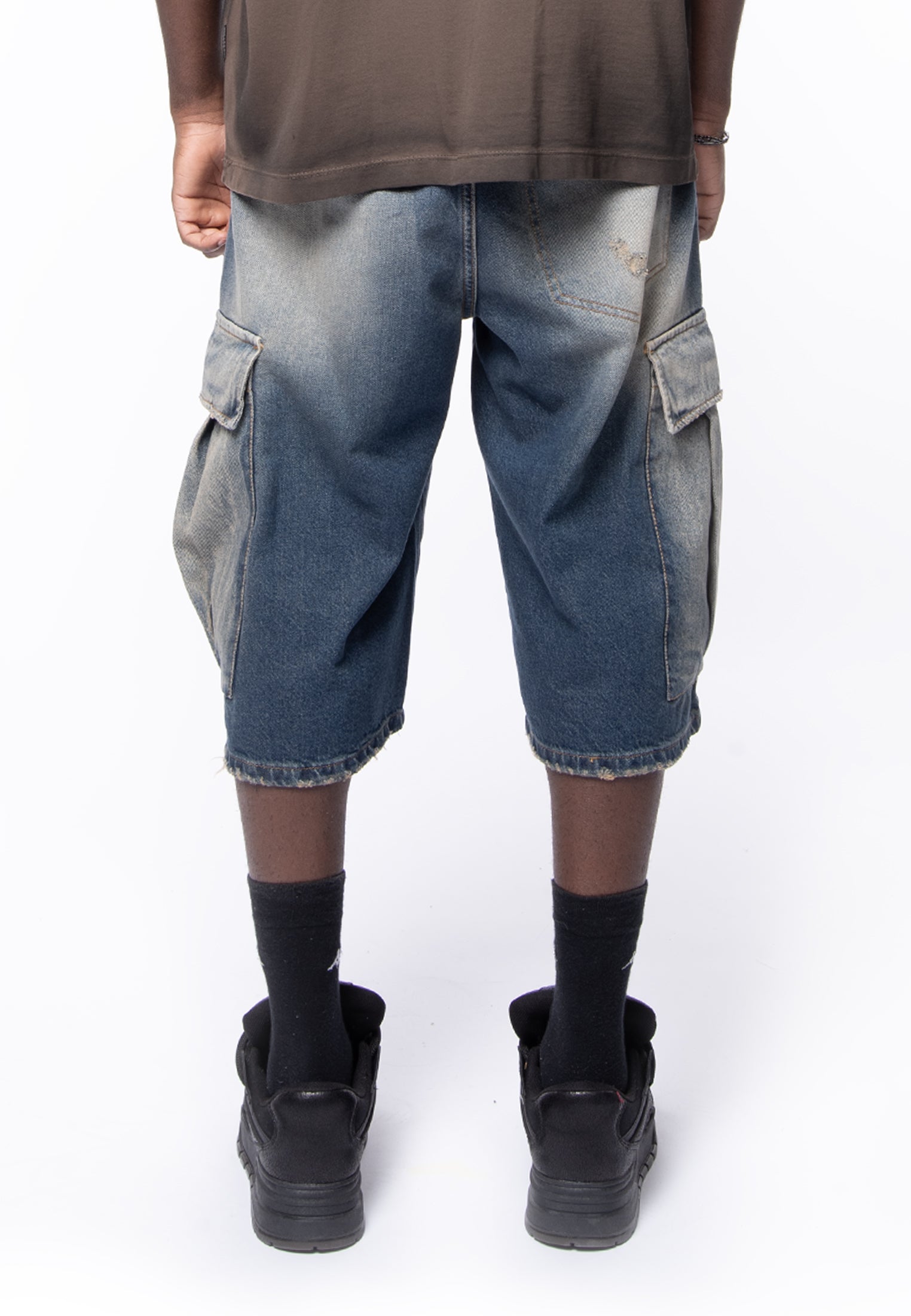 Bermoda cargo denim wide vintage wash