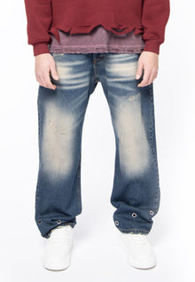 5 pocket eyelet vintage wash