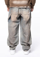 5 pocket wide denim bleach dirty &amp; spot