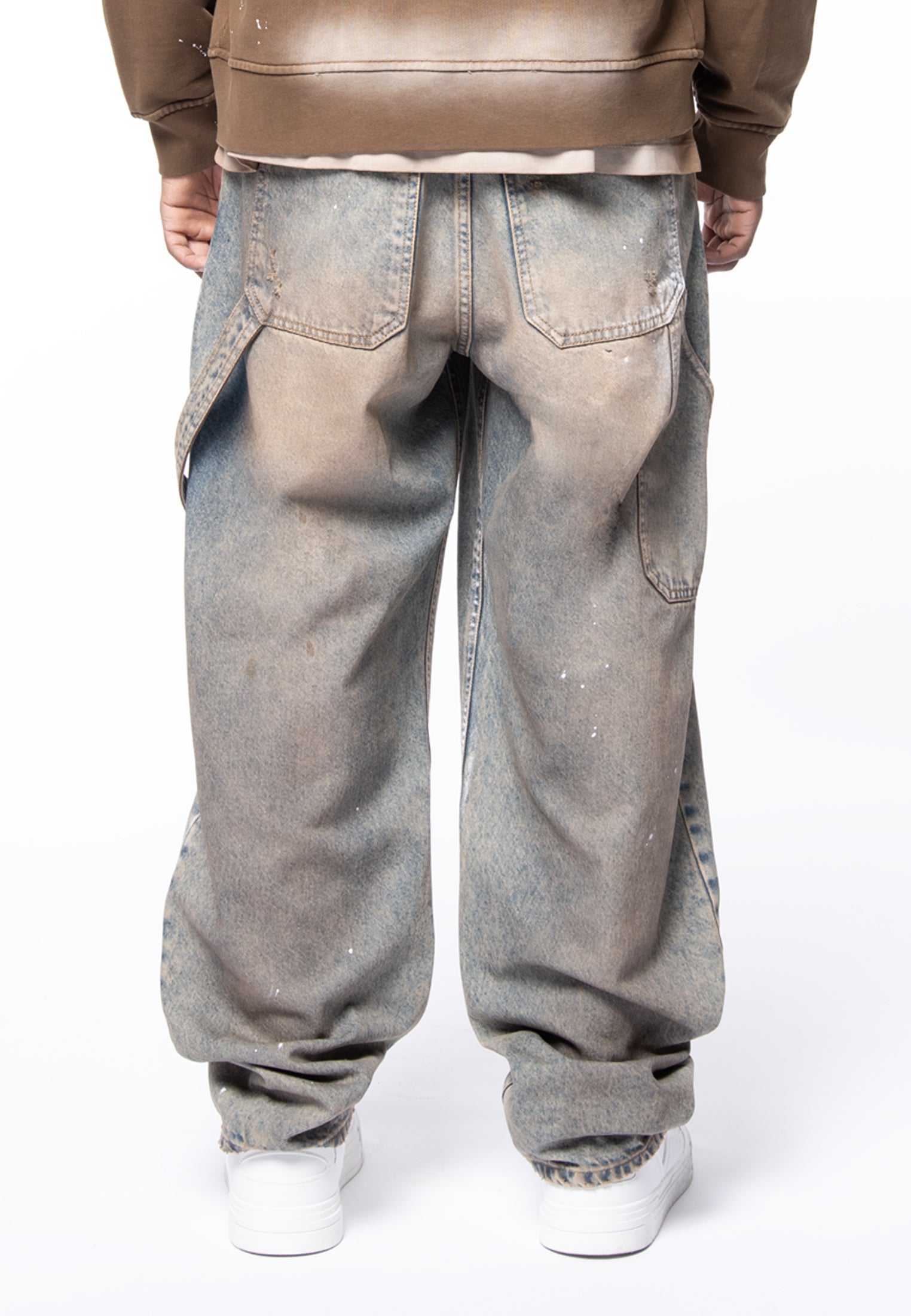 5 pocket wide denim bleach dirty &amp; spot