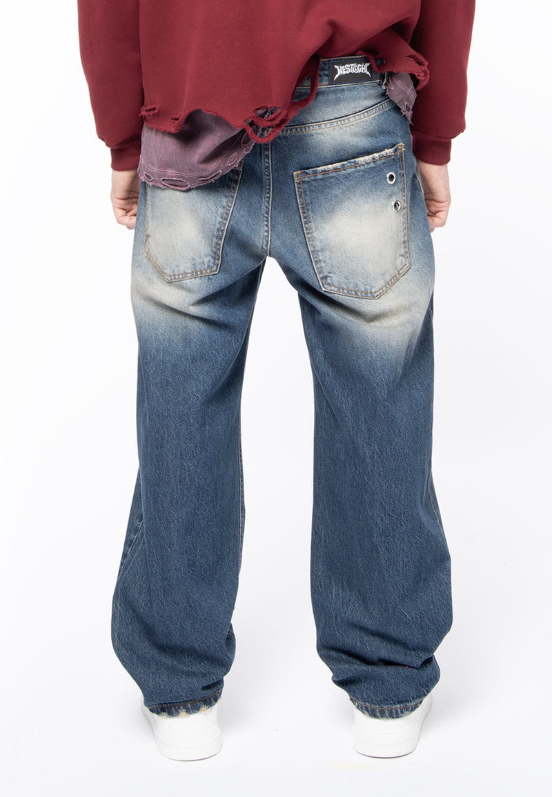 5 pocket eyelet vintage wash