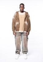 5 pocket wide denim bleach dirty &amp; spot