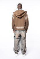 5 pocket wide denim bleach dirty &amp; spot