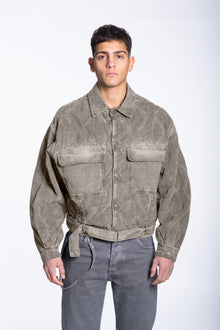 Padded corduroy jacket boxy mud