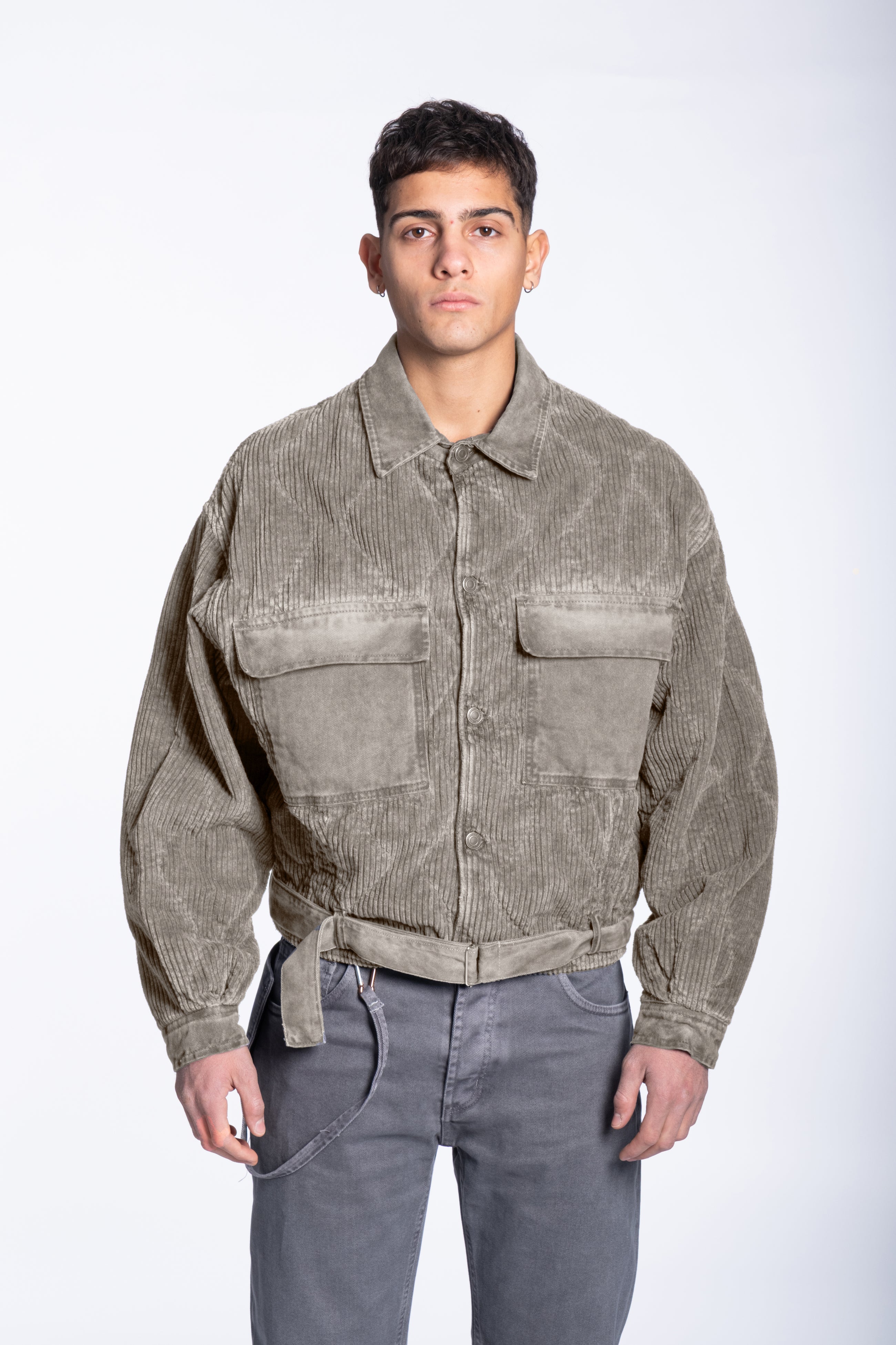 Padded corduroy jacket boxy mud