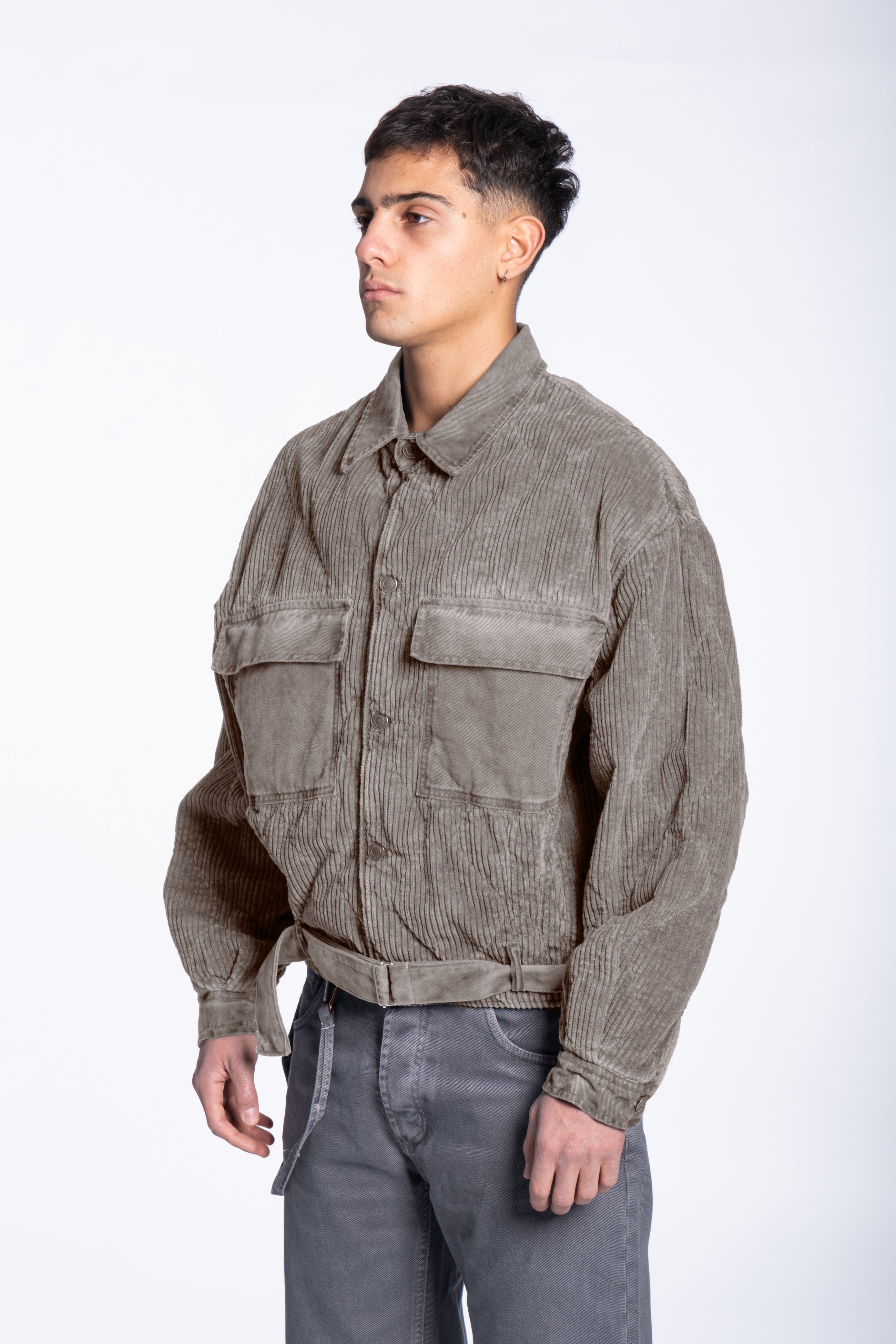 Padded corduroy jacket boxy mud