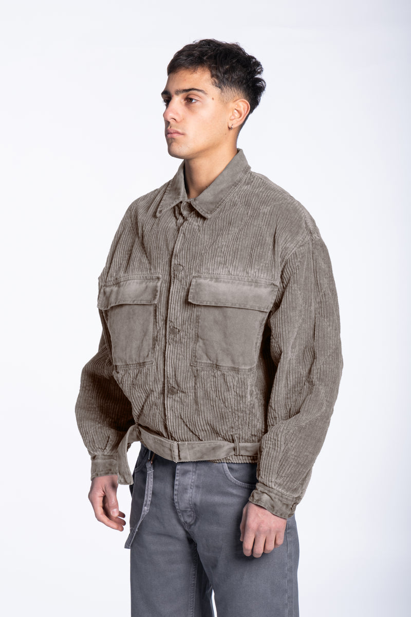 Padded corduroy jacket boxy mud