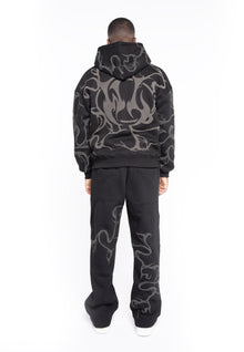 Jogger felpa oversize fancy logo gray