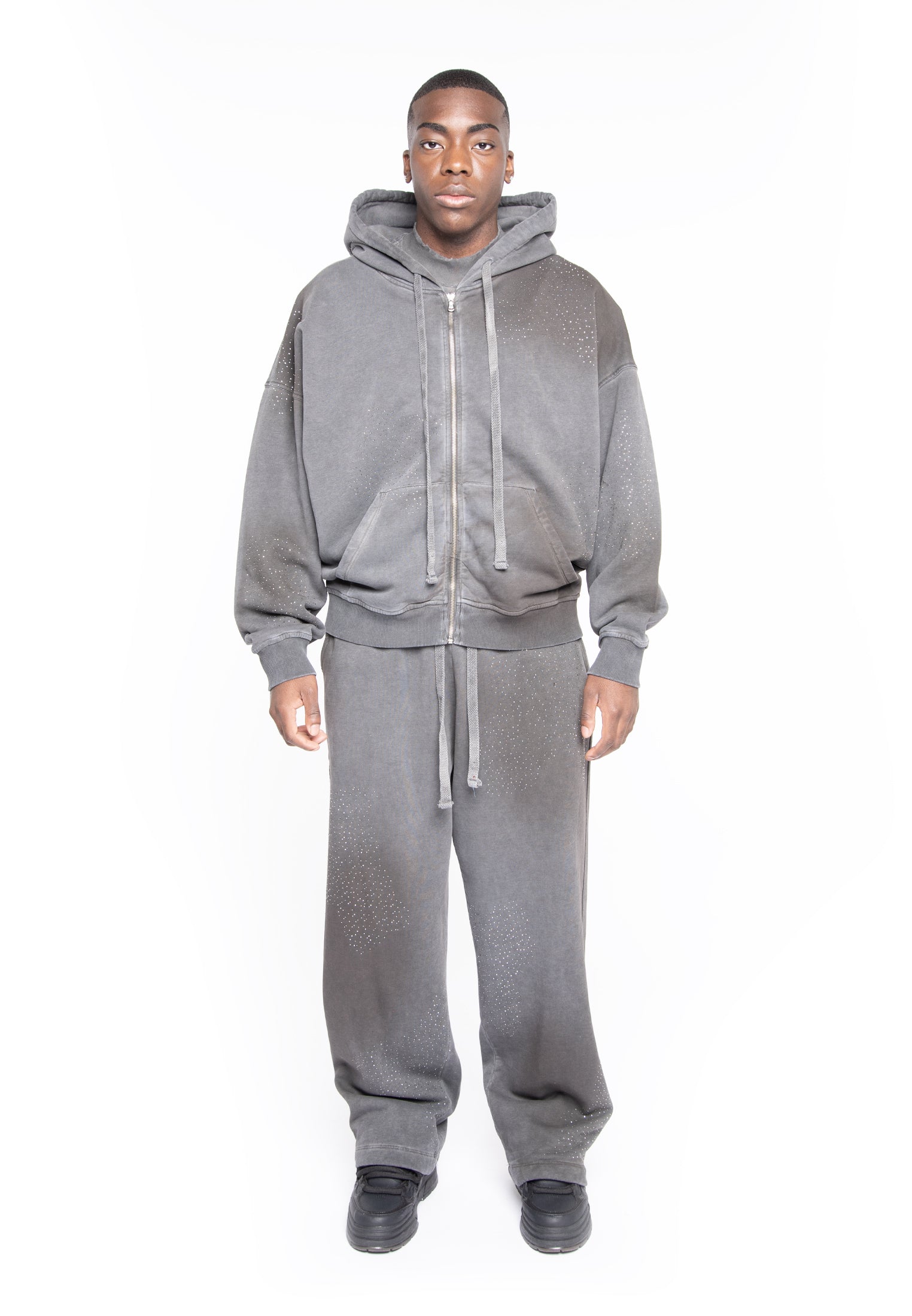 FELPA OVERSIZE GRAY & STRASS