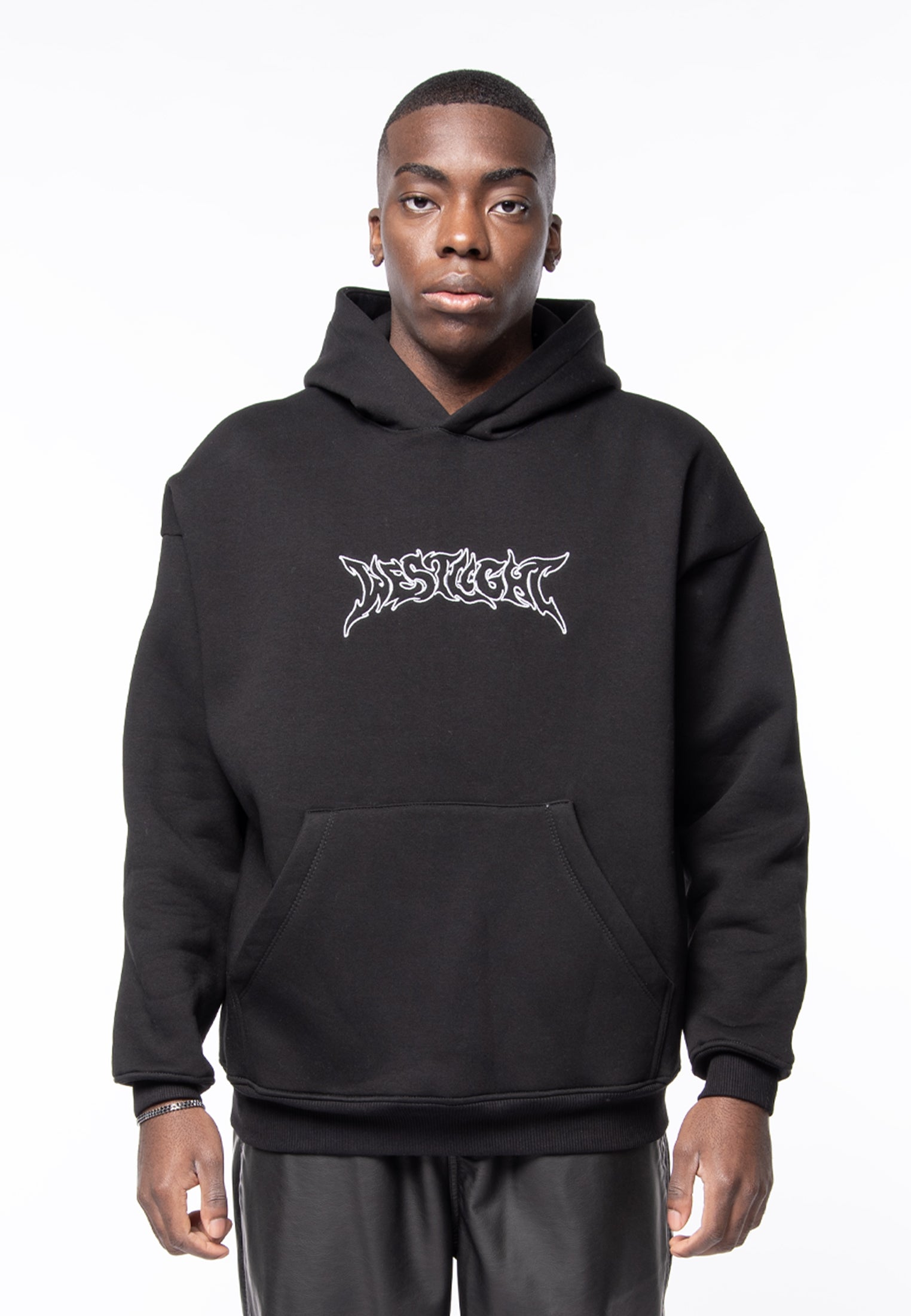 Felpa cappuccio oversize basic logo black