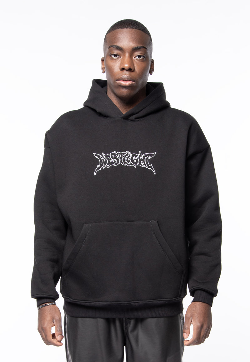 Felpa cappuccio oversize basic logo black