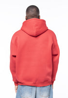 Basic Logo Red Oversized Hoodie