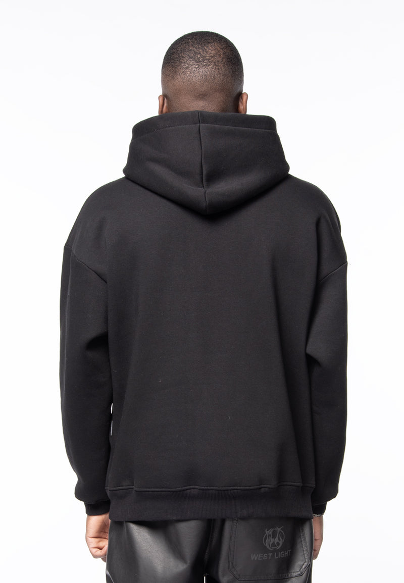 Felpa cappuccio oversize basic logo black