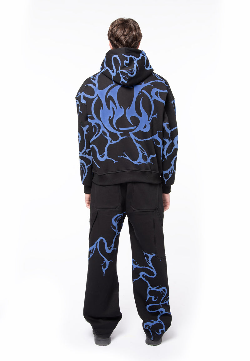 Felpa oversize fancy logo blue