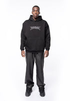 Felpa cappuccio oversize basic logo black