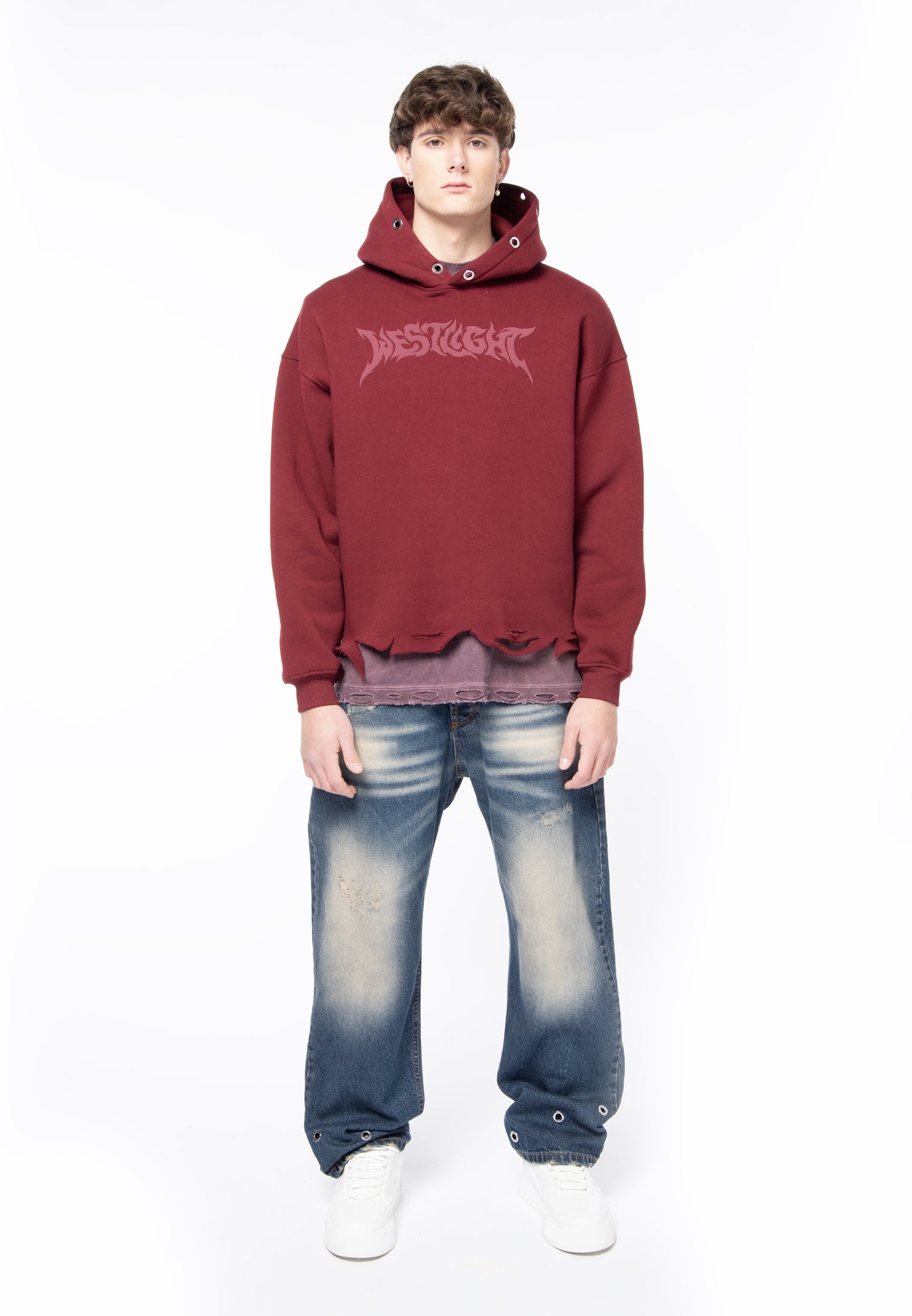 5 pocket eyelet vintage wash