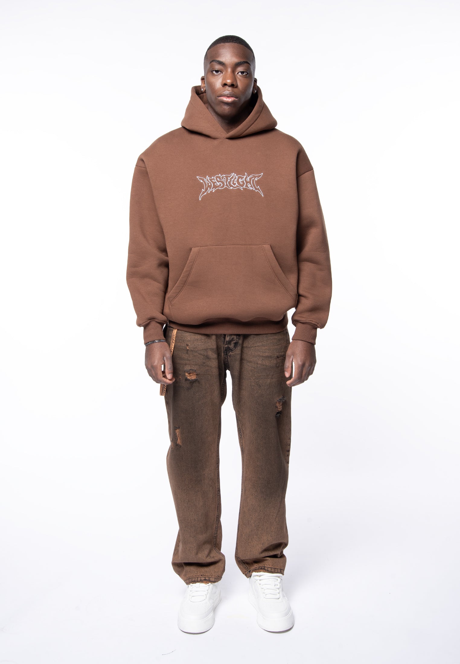 Felpa cappuccio oversize basic logo camel