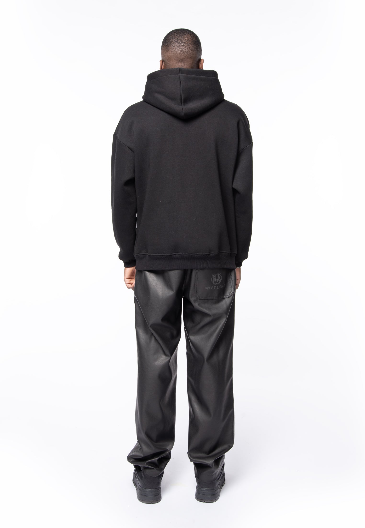 Felpa cappuccio oversize basic logo black