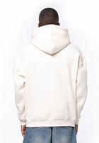 Felpa cappuccio oversize basic logo cream
