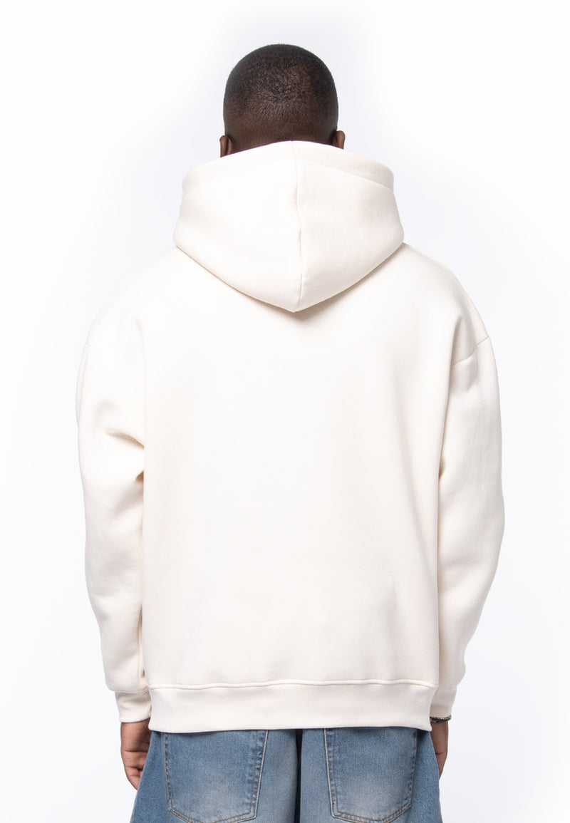 Felpa cappuccio oversize basic logo white