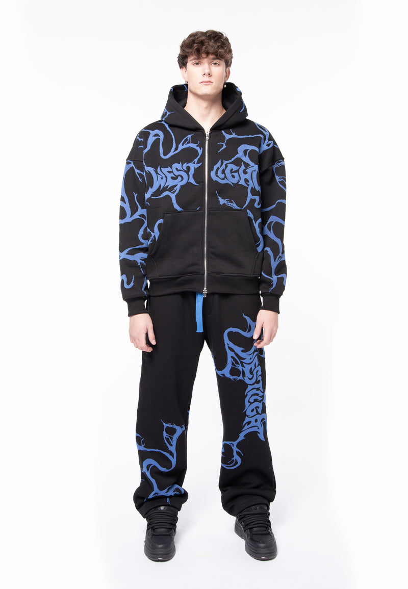 Felpa oversize fancy logo blue