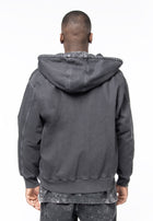 Black denim full zip hoody jacket