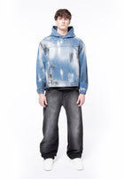 Dirty &amp; distressed denim hoody jacket
