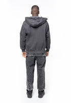 Black denim full zip hoody jacket