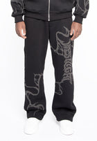 Jogger felpa oversize fancy logo gray