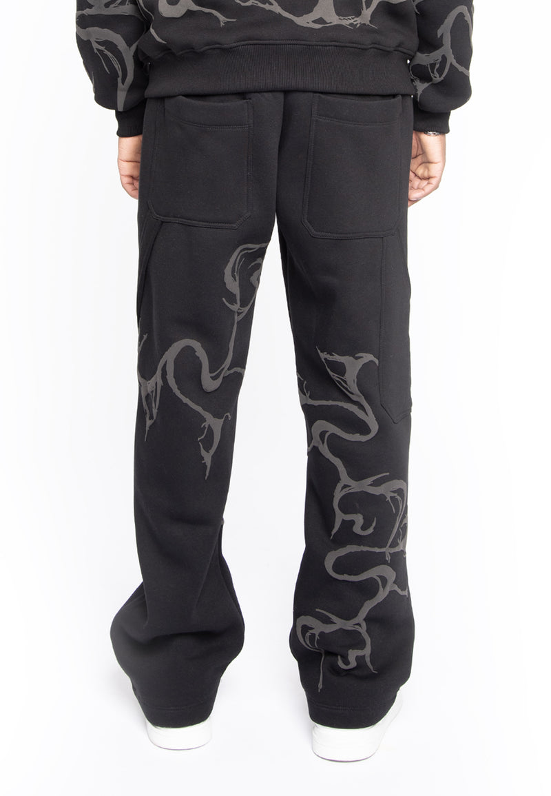 Jogger felpa oversize fancy logo gray