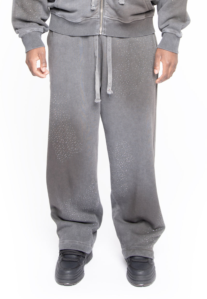 JOGGER FELPA WIDE GRAY & STRASS