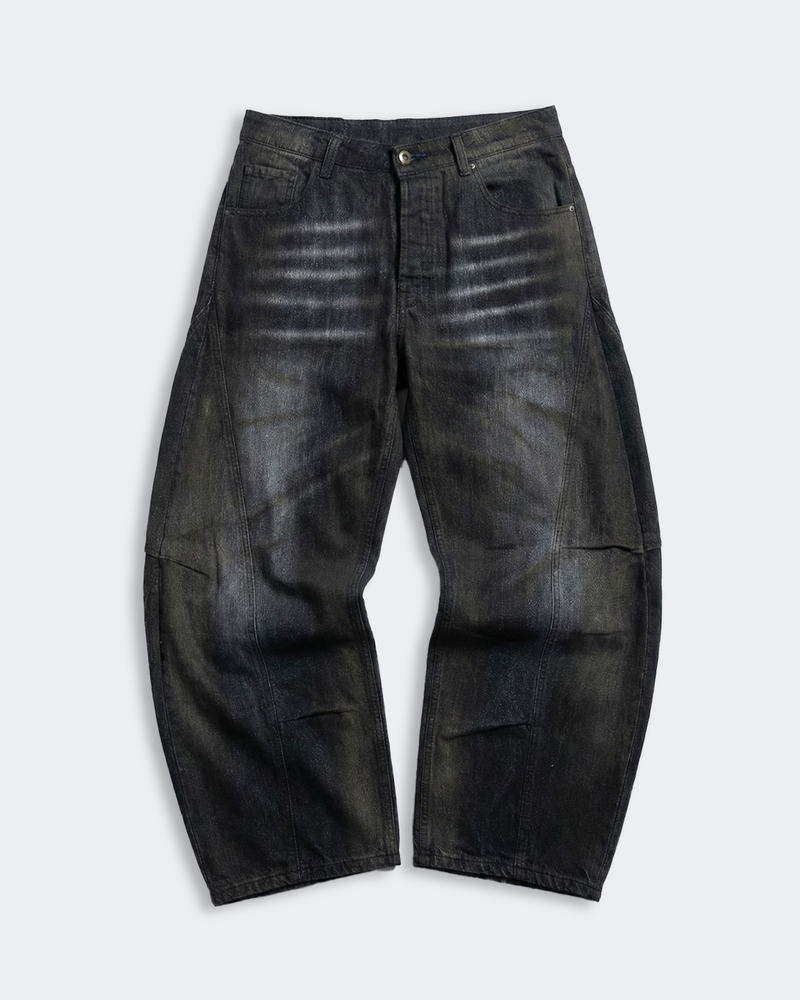 WASHED BALLOON BLACK JEANS
