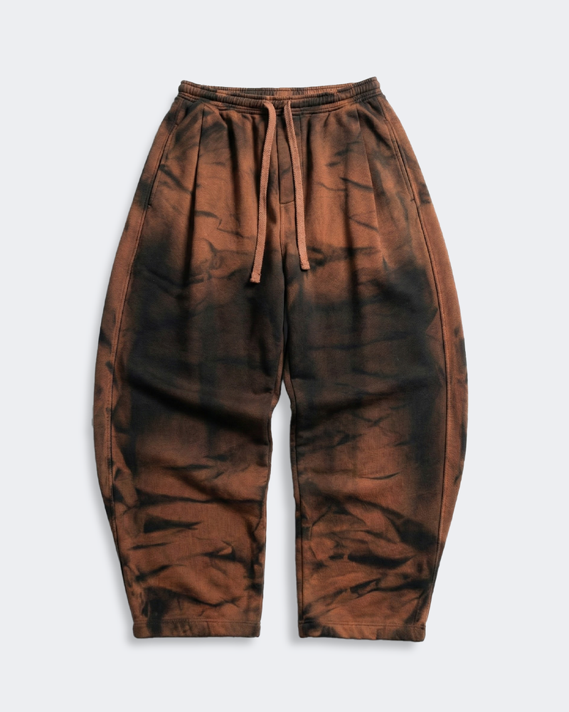 BROWN SMOKED SWEATPANTS