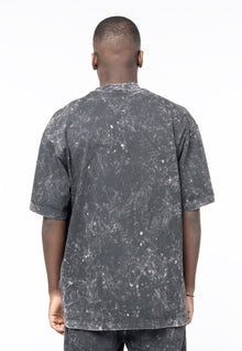 Acid dyed gray boxy logo t-shirt