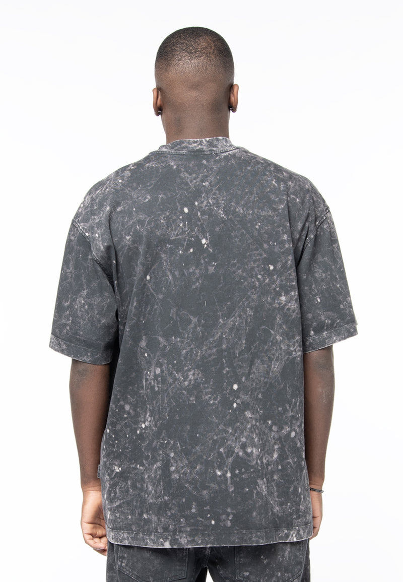 T-shirt boxy logo acyd dyed black