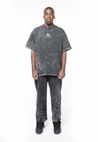 Acid dyed gray boxy logo t-shirt