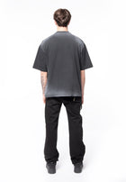 Boxy black spray T-shirt and rhinestone logo